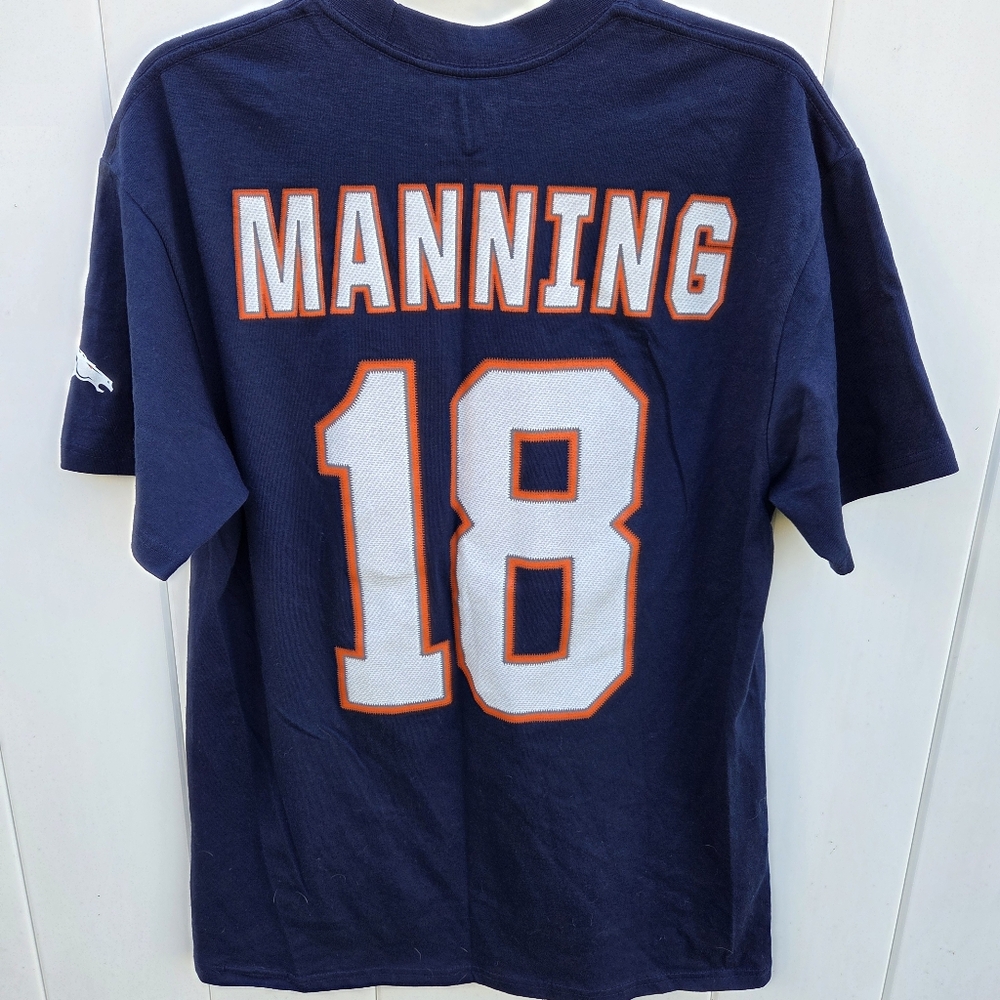 Peyton Manning #18 Denver Broncos T-Shirt NFL Football Team Apparel Men's Sz L